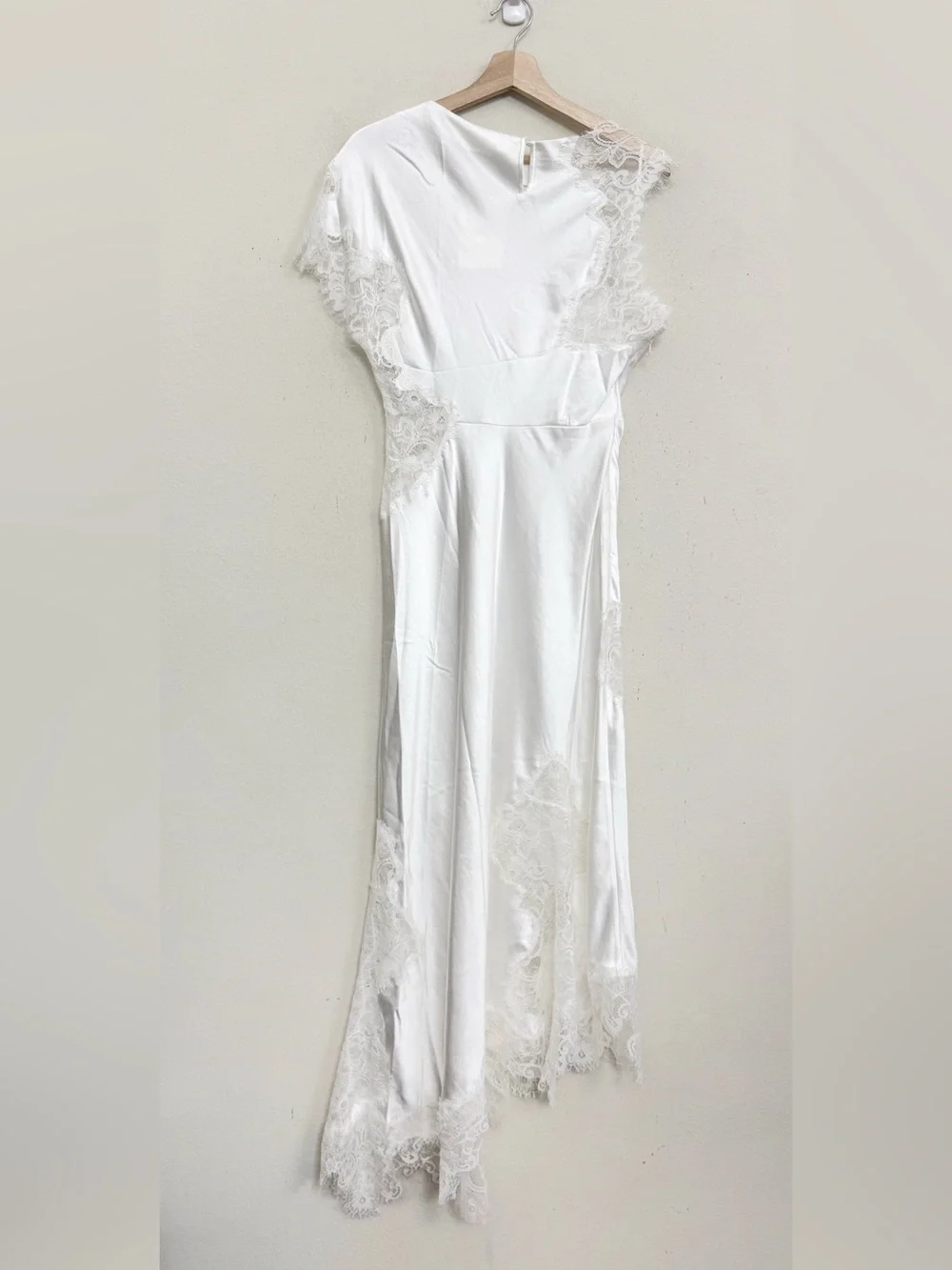 NWT A.L.C.  the Alessia Lace Satin Midi Dress in white Sz 4 - Picture 9 of 16